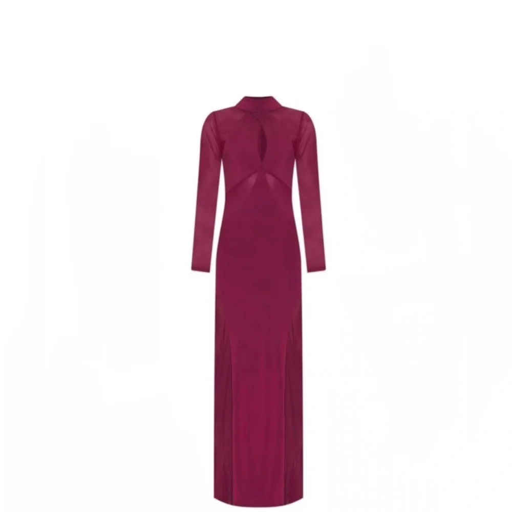 AFRM Long Sleeve Cutout Maxi Dress in Burgundy - Picture 5 of 7